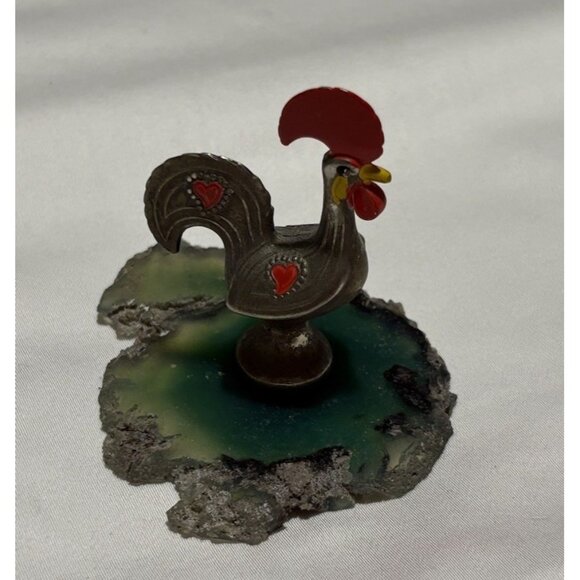 Unbranded Other - Portuguese Rooster Galos De Barcelos Good Luck Metal Figurine Kitchen Folk Art